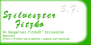 szilveszter fitzko business card